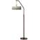 Giclee Glow Marble Jewel Shade 71 1/2" Bronze Offset Arm Floor Lamp
