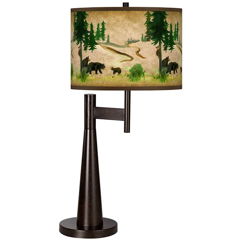 Image 1 Giclee Glow Novo 30 3/4" Bear Lodge Rustic Bronze Table Lamp