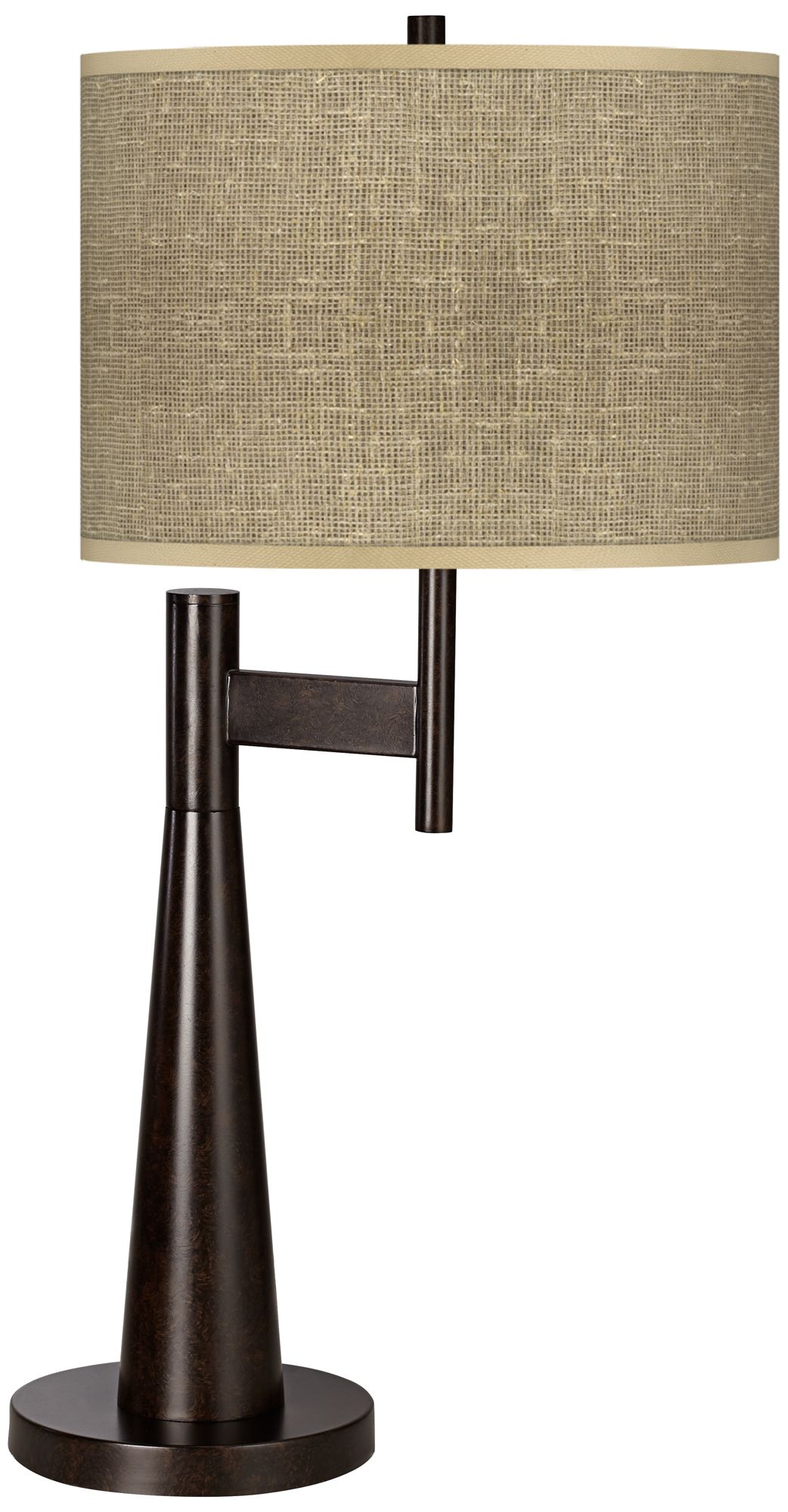 Image Giclee Glow Novo 30 3/4" Burlap Print Shade Bronze Table Lamp