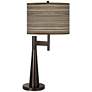 Giclee Glow Novo 30 3/4" Cedar Zebrawood Shade Bronze Table Lamp