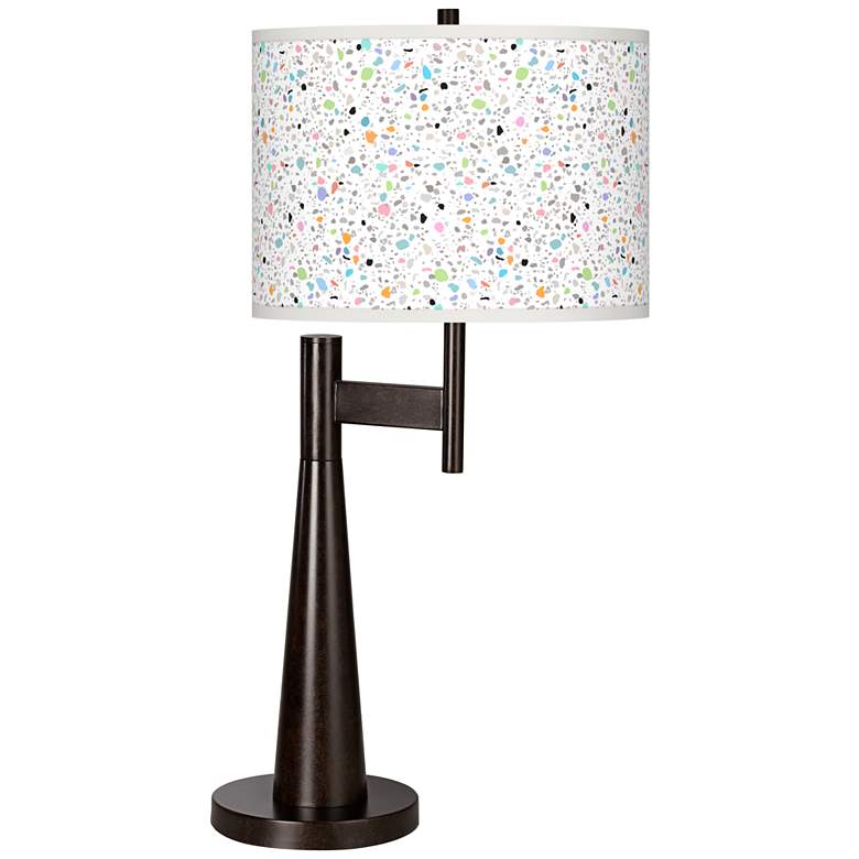 Image 1 Giclee Glow Novo 30 3/4" Colored Terrazzo Shade Bronze Table Lamp
