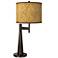 Giclee Glow Novo 30 3/4" Golden Versailles Shade Bronze Table Lamp