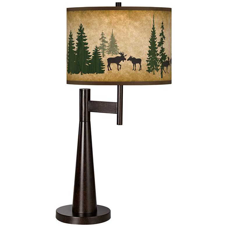Image 1 Giclee Glow Novo 30 3/4" Moose Lodge Rustic Bronze Table Lamp
