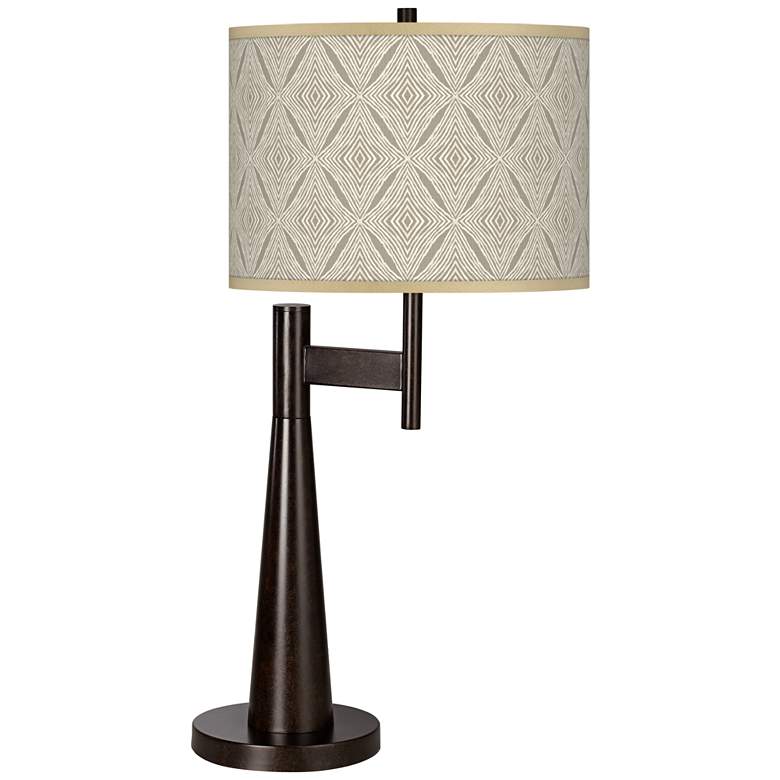 Image 1 Giclee Glow Novo 30 3/4" Moroccan Diamonds Shade Bronze Table Lamp