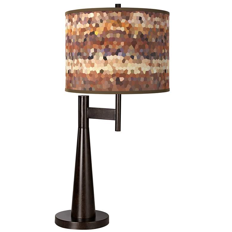 Image 1 Giclee Glow Novo 30 3/4" Red Rock Pattern Shade Bronze Table Lamp