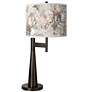 Giclee Glow Novo 30 3/4" Rosy Blossoms Shade and Bronze Table Lamp