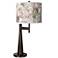 Giclee Glow Novo 30 3/4" Rosy Blossoms Shade and Bronze Table Lamp