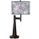 Giclee Glow Novo 30 3/4" Spring Flowers Shade Bronze Table Lamp