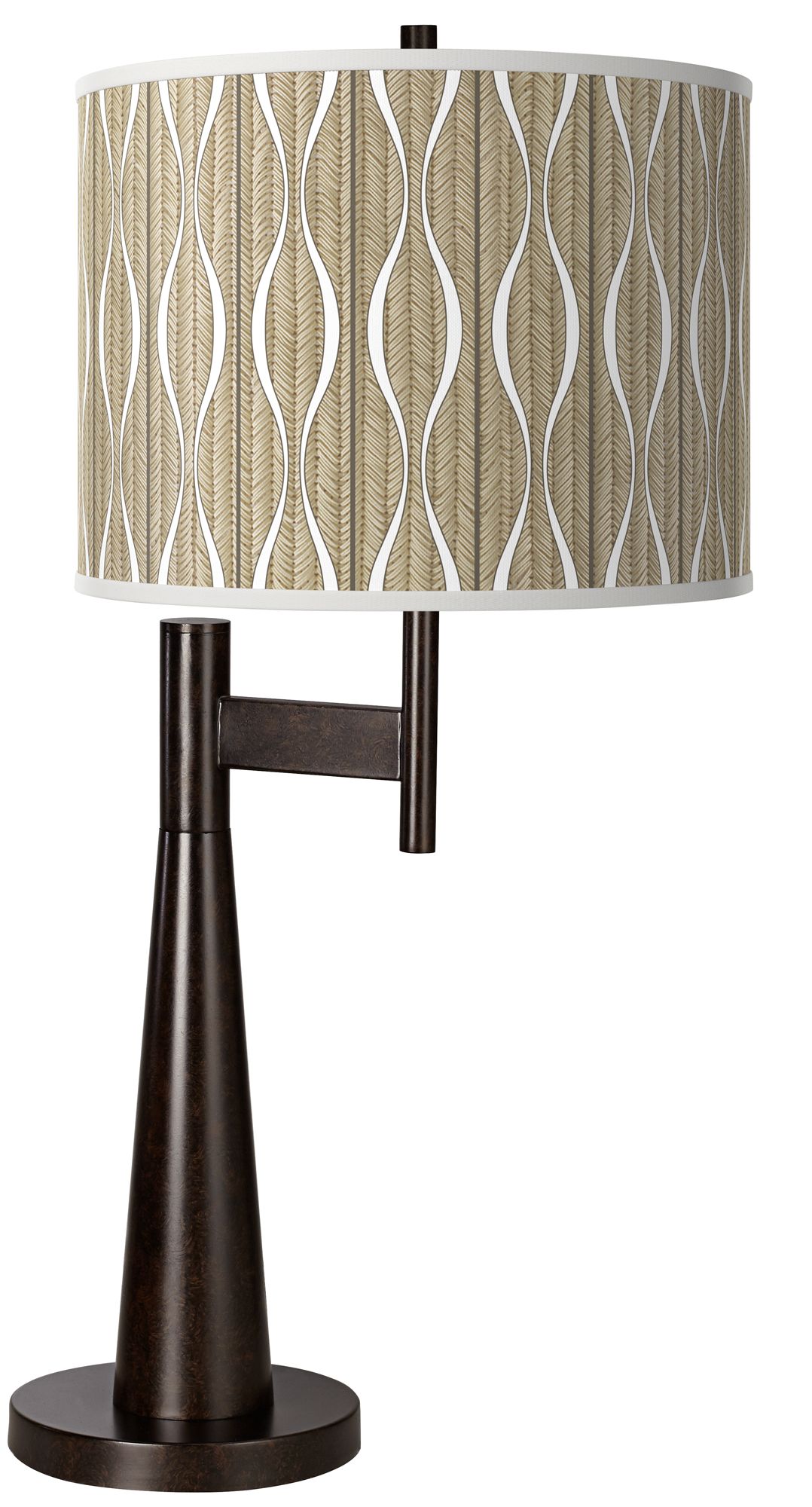Image Giclee Glow Novo 30 3/4" Swell Shade with Bronze Modern Table Lamp