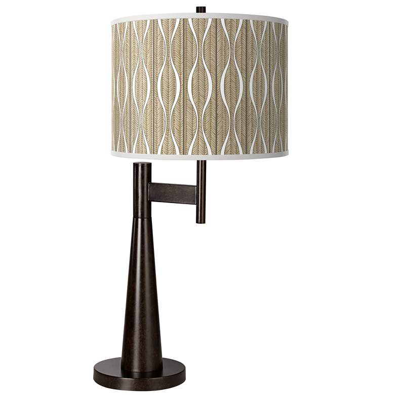 Image 1 Giclee Glow Novo 30 3/4" Swell Shade with Bronze Modern Table Lamp