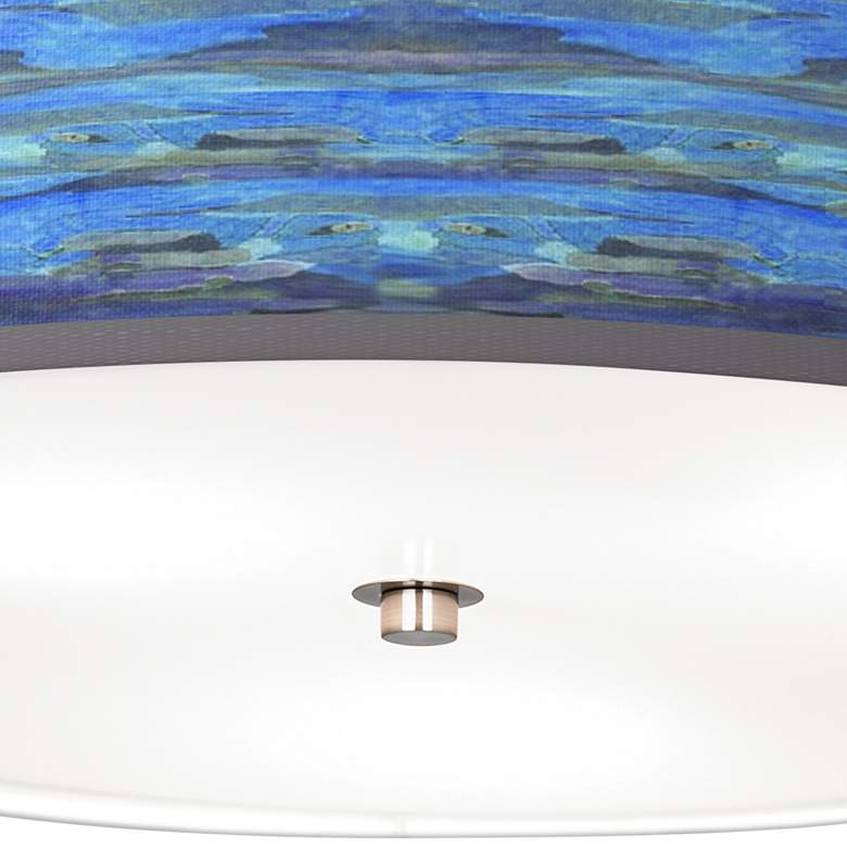 Image 3 Giclee Glow Oceanside Blue 20 1/4" Wide Nickel Ceiling Light more views