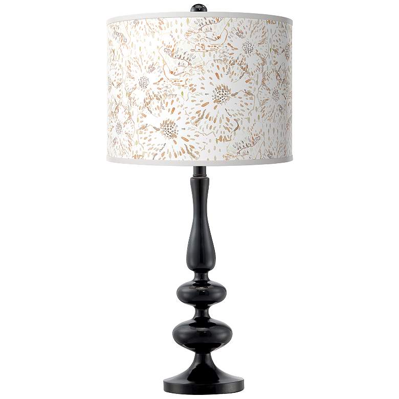 Image 1 Giclee Glow Paley 29" High Windflowers Shade Black Table Lamp