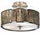 Giclee Glow Paper Bark Pattern 14" Wide Drum Shade Ceiling Light