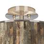 Thumbnail2 of Giclee Glow Paper Bark Pattern 14" Wide Drum Shade Ceiling Light more views