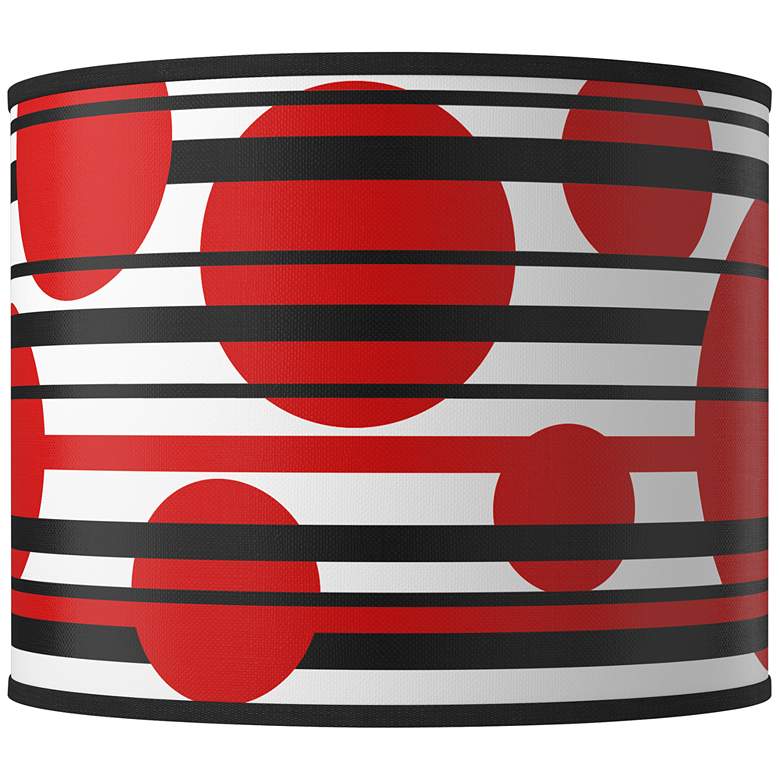 Image 1 Giclee Glow Red Balls Giclee Round Drum Lamp Shade 14x14x11 (Spider)