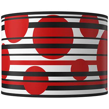 Giclee Glow Red Balls Round Drum Lamp Shade 15.5x15.5x11 (Spider)