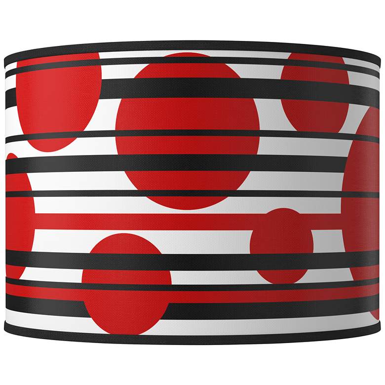 Image 1 Giclee Glow Red Balls Round Drum Lamp Shade 15.5x15.5x11 (Spider)