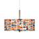 Giclee Glow Retro Cobblestones 16" Wide Drum Shade Pendant Light