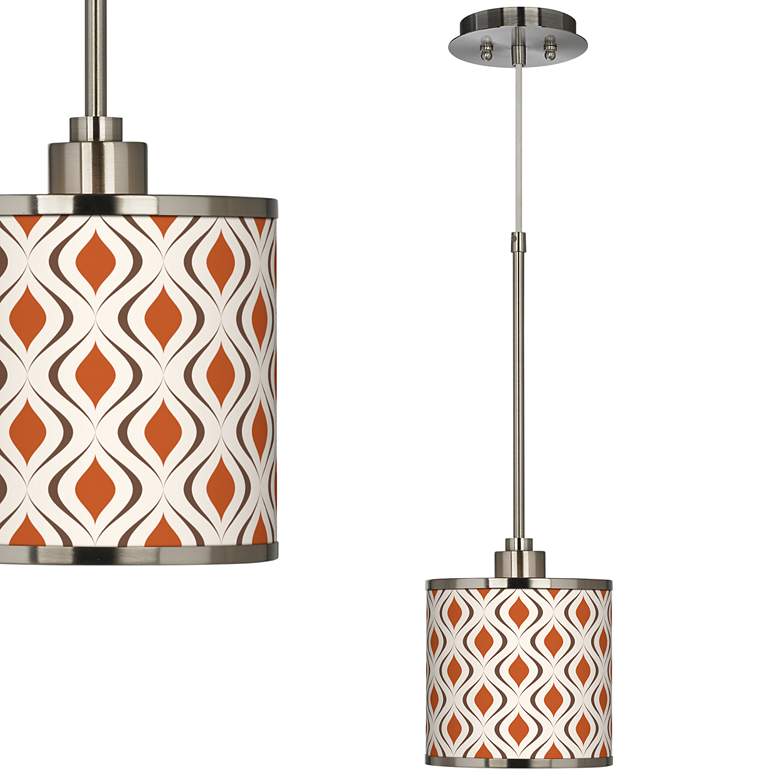 Image 1 Giclee Glow Retro Lattice Shade 7" Wide Mini Pendant Light