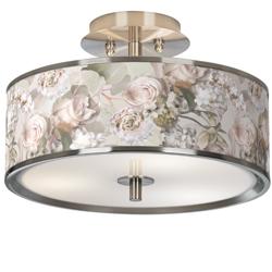 Giclee Glow Rosy Blossoms 14&quot; Wide Ceiling Light