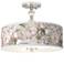 Giclee Glow Rosy Blossoms 16" Wide Semi-Flush Ceiling Light