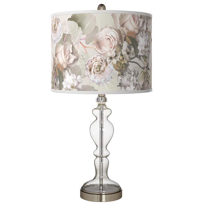 Image 1 Giclee Glow Rosy Blossoms 28 inch High Apothecary Clear Glass Table Lamp