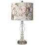 Giclee Glow Rosy Blossoms 28" High Apothecary Clear Glass Table Lamp