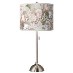 Giclee Glow Rosy Blossoms 28" High Giclee Brushed Nickel Table Lamp