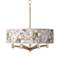 Giclee Glow Rosy Blossoms Ava 6-Light Nickel Pendant Chandelier