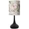 Giclee Glow Rosy Blossoms Giclee 23 1/2" High Black Droplet Table Lamp