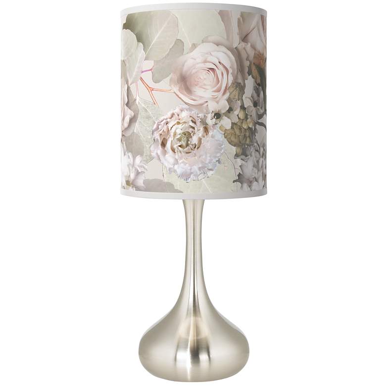 Image 1 Giclee Glow Rosy Blossoms Giclee 23 1/2" High Droplet Table Lamp