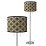Giclee Glow Rustic Flora Giclee Shade with Brushed Nickel Garth Floor Lamp