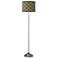 Giclee Glow Rustic Flora Shade with Brushed Nickel Pull Chain Floor Lamp