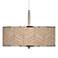 Giclee Glow Rustic Woodwork 16" Wide Drum Shade Pendant Light