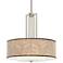 Giclee Glow Rustic Woodwork 24" Brushed Nickel 4-Light Chandelier