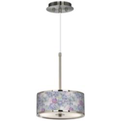 Giclee Glow Spring Flowers 10 1/4&quot; Wide Mini Pendant Light