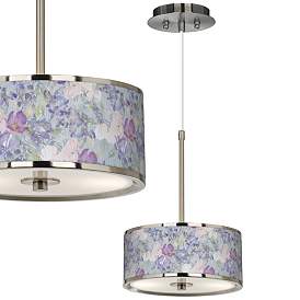 Image1 of Giclee Glow Spring Flowers 10 1/4" Wide Mini Pendant Light