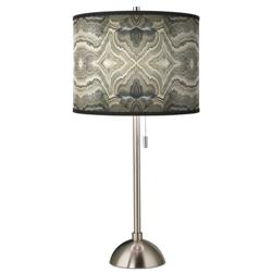 Giclee Glow Sprouting Marble Shade 28&quot; Brushed Nickel Table Lamp