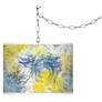 Giclee Glow Starry Dawn Shade 13 1/2" Wide Plug-In Swag Pendant