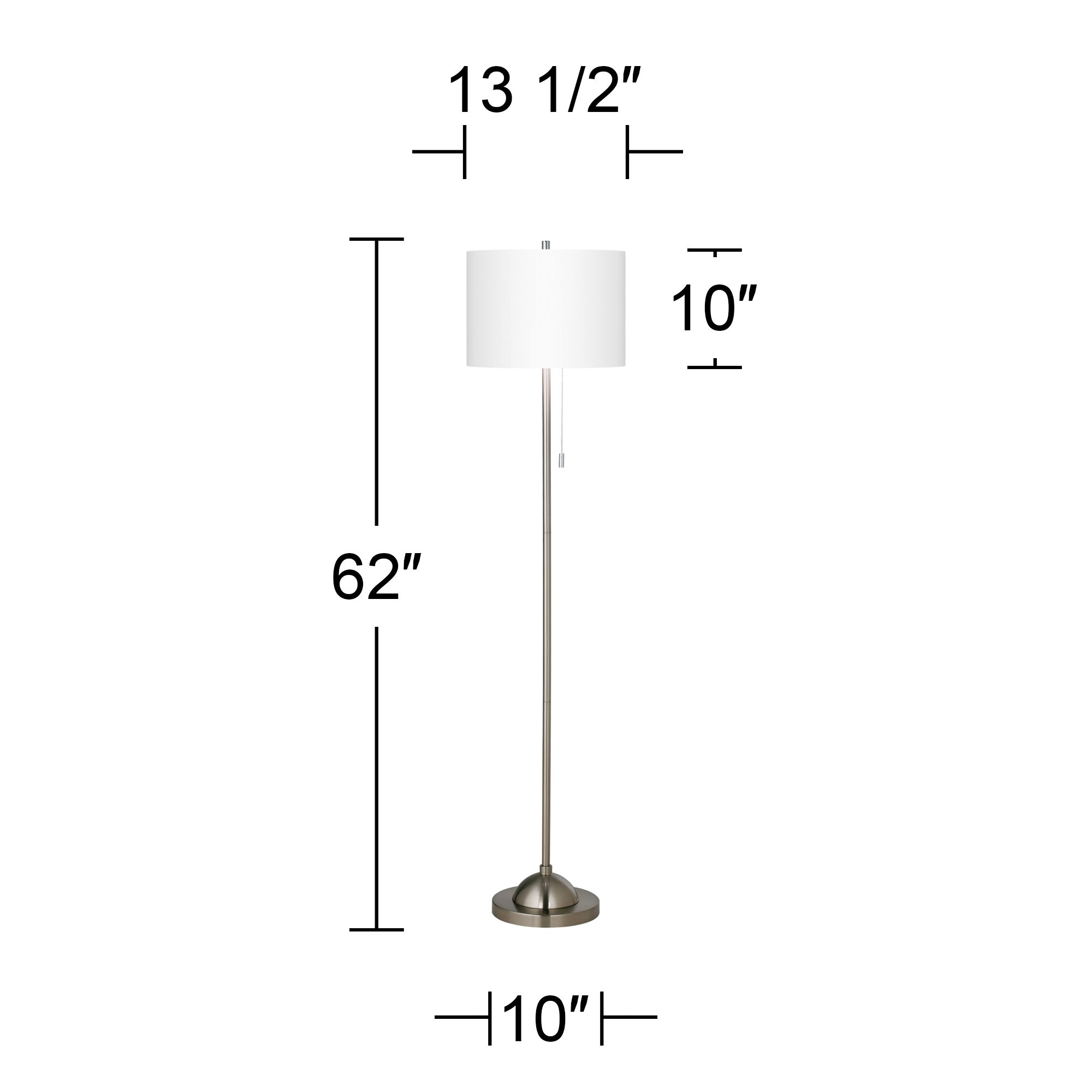 Image 5 Giclee Glow Stripes Noir Brushed Nickel Pull Chain Floor Lamp more views