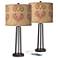 Giclee Glow Susan 25 1/2" Aurelia Shade Bronze USB Lamps Set of 2