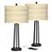 Giclee Glow Susan 25 1/2" Birch Blonde Dark Bronze USB Lamps Set of 2
