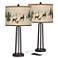 Giclee Glow Susan 25 1/2" Deer Lodge Bronze USB Table Lamps Set of 2