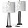 Giclee Glow Susan 25 1/2" Marble Pattern Shades USB Lamps Set of 2