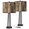 Giclee Glow Susan 25 1/2" Paper Bark Dark Bronze USB Lamps Set of 2