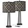 Giclee Glow Susan 25 1/2" Rhythm Shade Bronze USB Table Lamps Set of 2