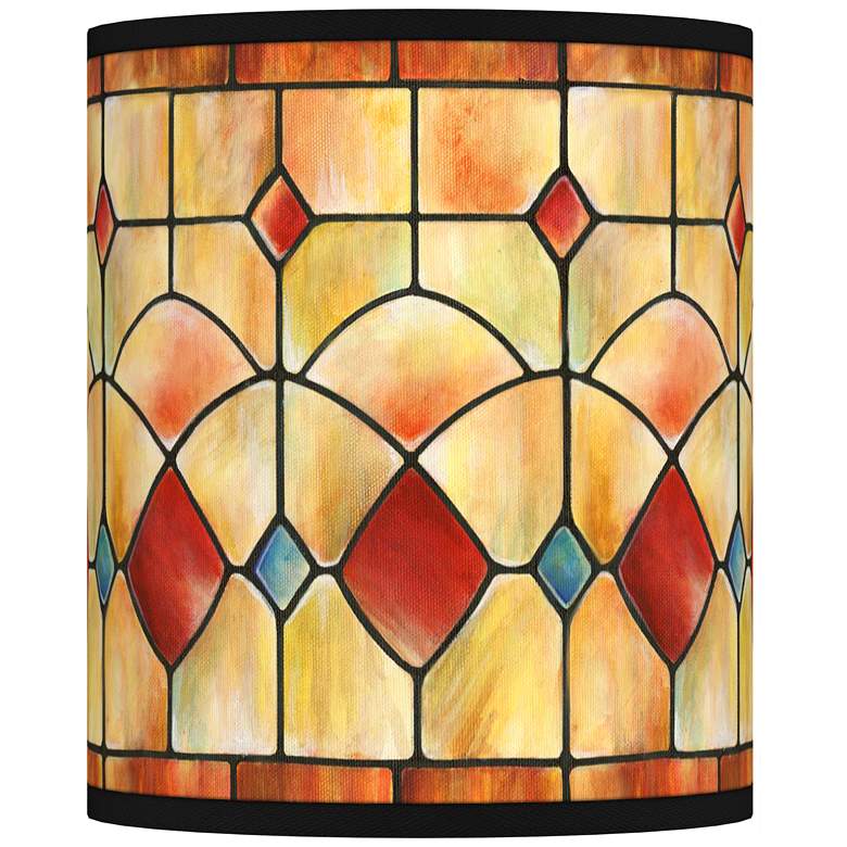 Image 1 Giclee Glow Tiffany-Style Reds Drum Shade 10x10x12 (Spider)