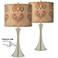 Giclee Glow Trish 24" Aurelia Shade Nickel Touch Table Lamps Set of 2