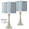 Giclee Glow Trish 24" Drifting Petals Nickel Touch Lamps Set of 2