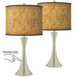 Giclee Glow Trish 24&quot; Golden Versailles Nickel Touch Lamps Set of 2